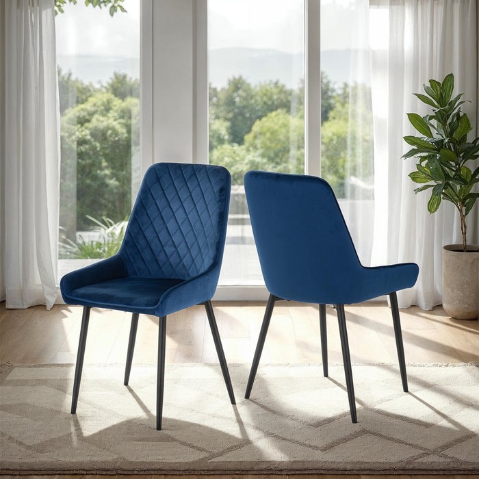 Avery Chair (Box of 2) Sapphire Blue Velvet