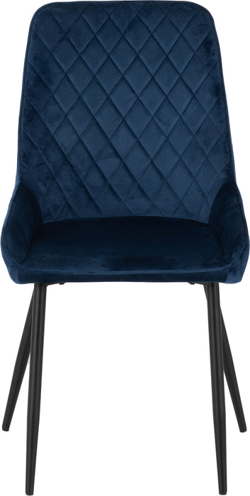 Athens Rectangular Dining Set with Avery Chairs Concrete Effect/Black/Sapphire Blue Velvet