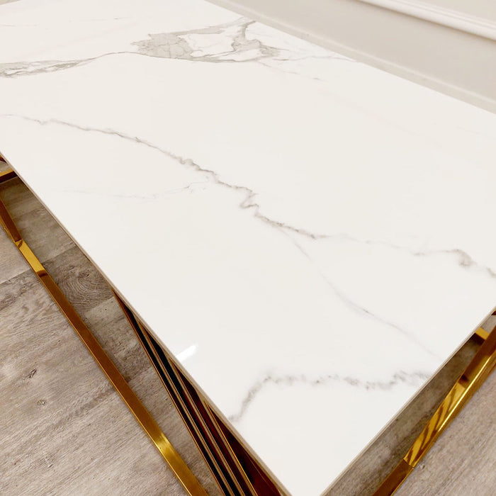 Azure Gold Coffee Table With Polar White Sintered Top