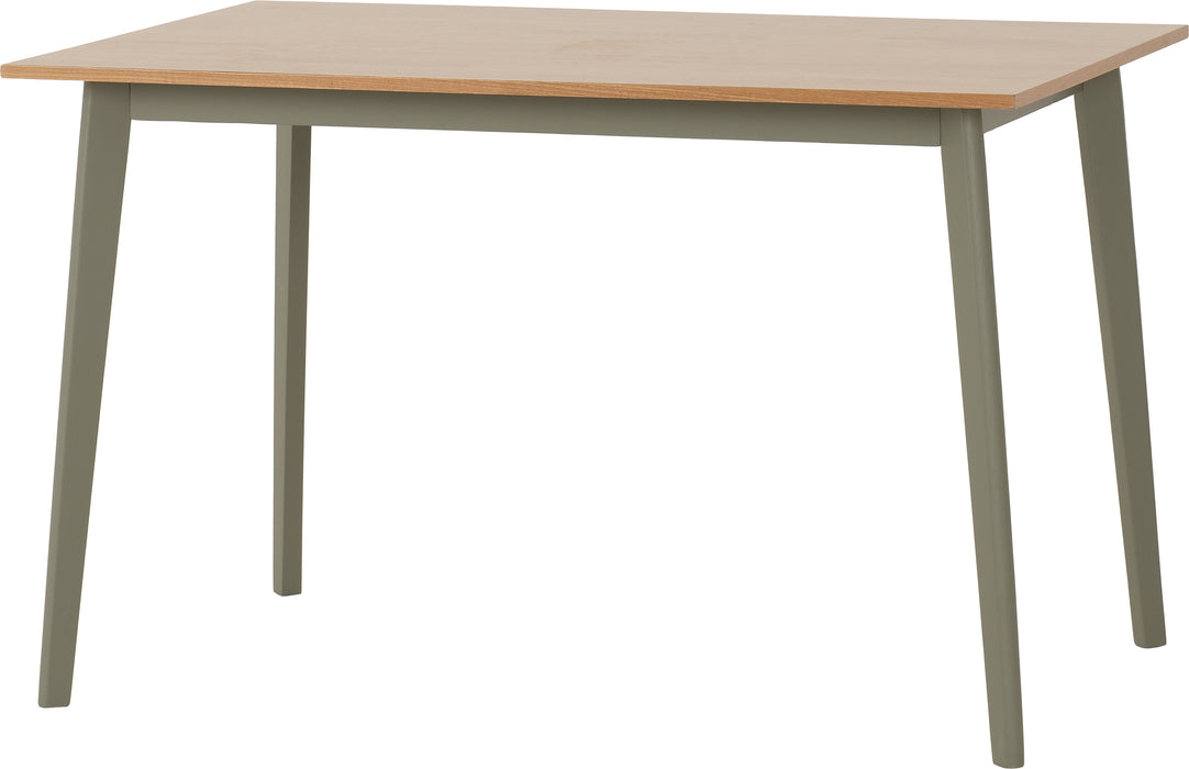 Balfour 1+4 Dining Set Sage Green/Oak Effect/Mink Microsuede