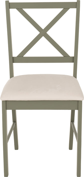 Balfour 1+4 Dining Set Sage Green/Oak Effect/Mink Microsuede