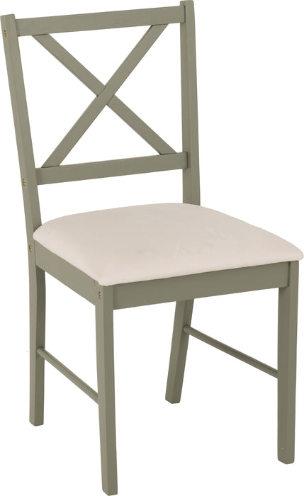 Balfour 1+4 Dining Set Sage Green/Oak Effect/Mink Microsuede