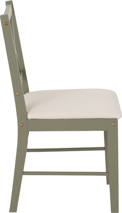 Balfour 1+4 Dining Set Sage Green/Oak Effect/Mink Microsuede