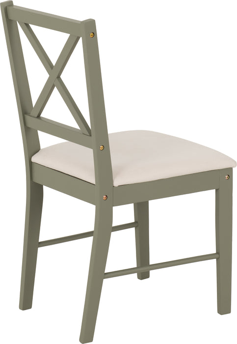 Balfour 1+4 Dining Set Sage Green/Oak Effect/Mink Microsuede
