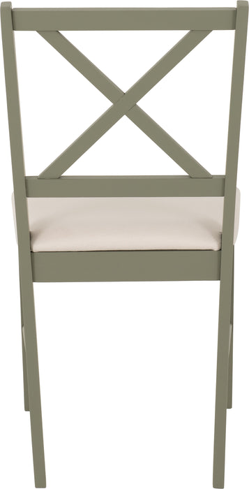 Balfour 1+4 Dining Set Sage Green/Oak Effect/Mink Microsuede