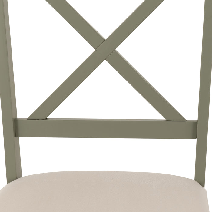 Balfour 1+4 Dining Set Sage Green/Oak Effect/Mink Microsuede