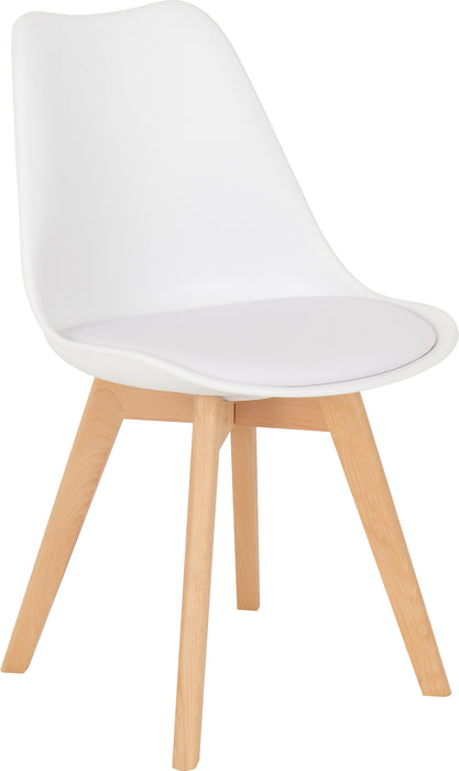 Bendal Chair (Box of 2) Beech/White Faux Leather