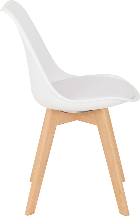 Bendal Chair (Box of 2) Beech/White Faux Leather