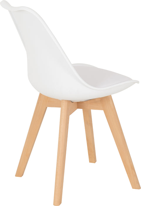 Bendal Chair (Box of 2) Beech/White Faux Leather