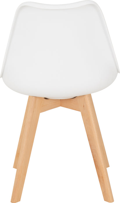 Bendal Chair (Box of 2) Beech/White Faux Leather