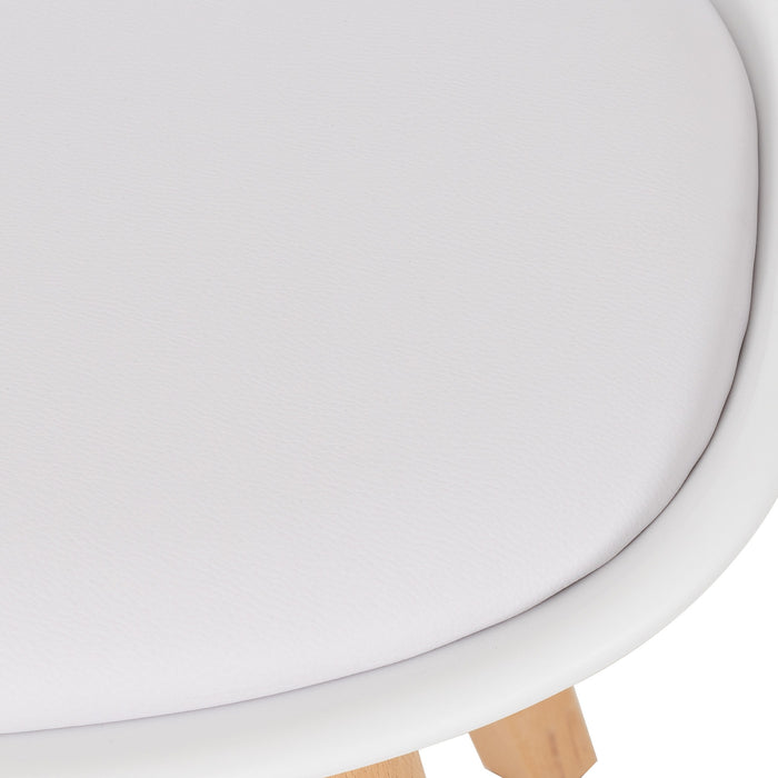 Bendal Chair (Box of 2) Beech/White Faux Leather
