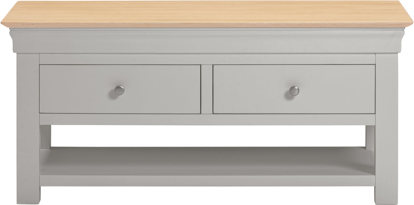 Bordeaux 2 Drawer Coffee Table Pebble Grey/Oak