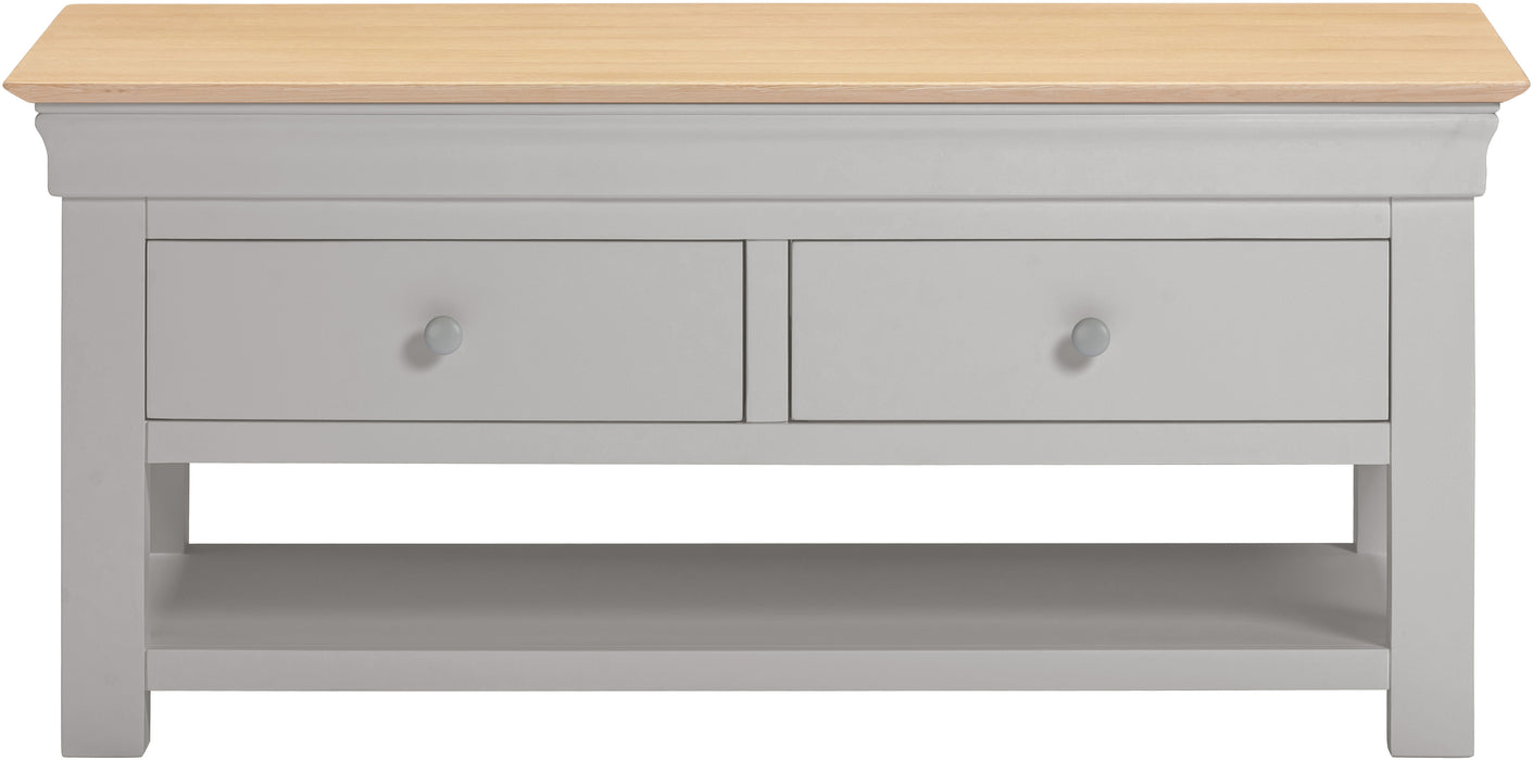 Bordeaux 2 Drawer Coffee Table Pebble Grey/Oak
