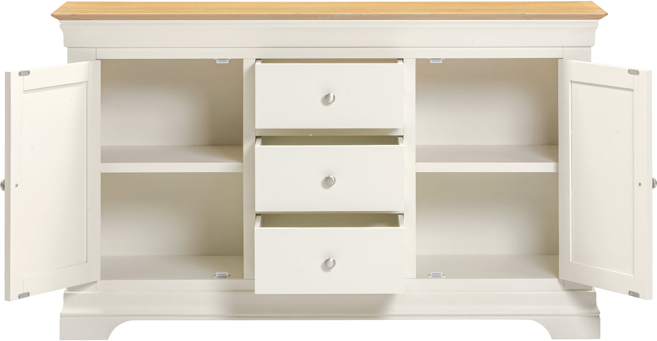 Bordeaux 2 Door 3 Drawer Sideboard Ivory/Oak