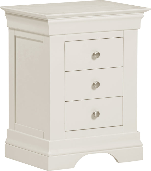 Bordeaux 3 Drawer Bedside Ivory
