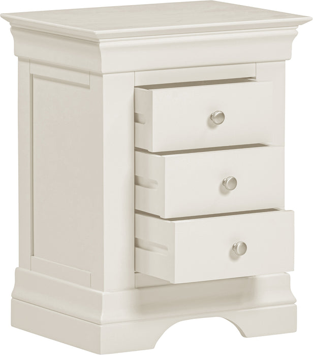 Bordeaux 3 Drawer Bedside Ivory