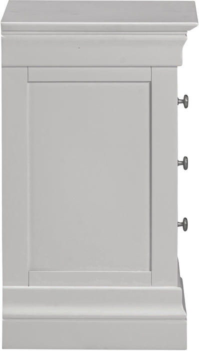 Bordeaux 3 Drawer Bedside Pebble Grey