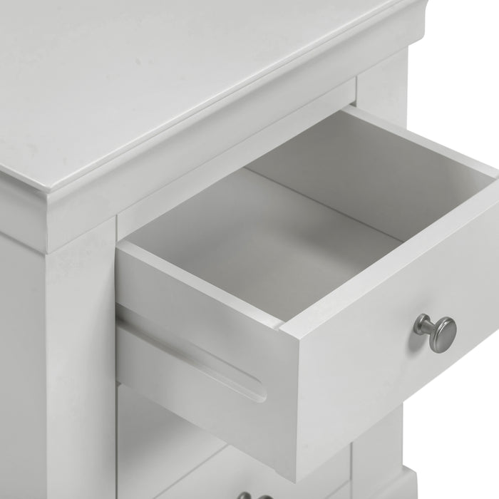 Bordeaux 3 Drawer Bedside Pebble Grey