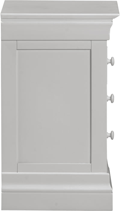 Bordeaux 3 Drawer Bedside Pebble Grey