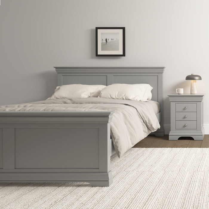 Bordeaux 5' Bed High Foot End Pebble Grey