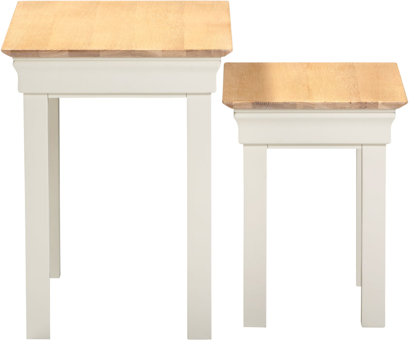 Bordeaux Nest of 2 Tables Ivory/Oak