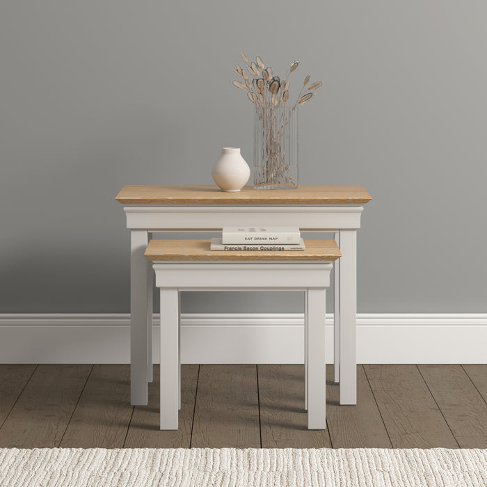 Bordeaux Nest of 2 Tables Ivory/Oak