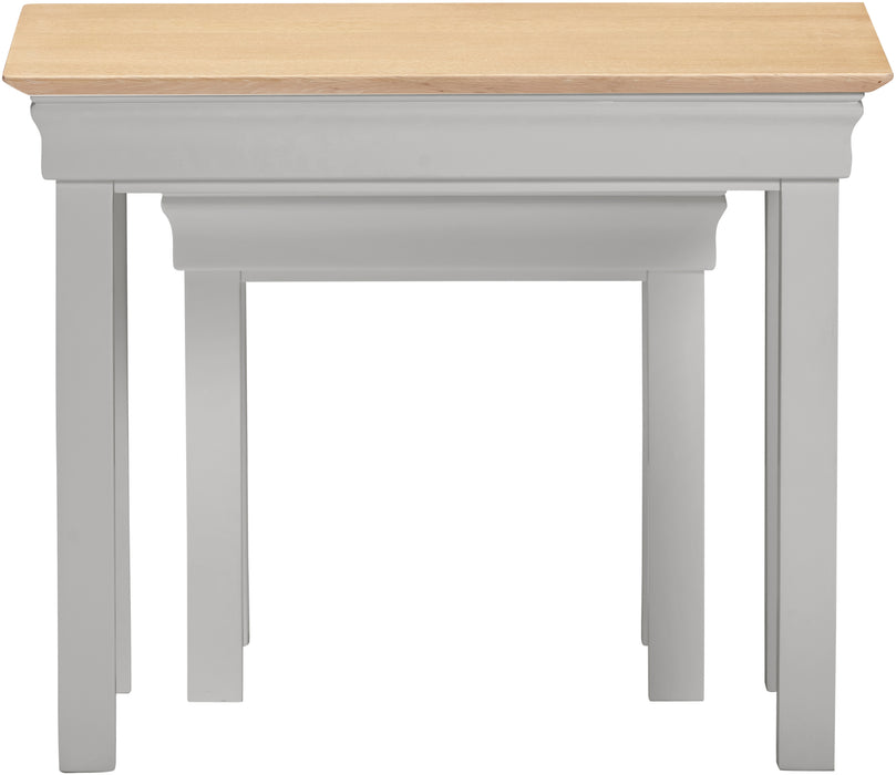 Bordeaux Nest of 2 Tables Pebble Grey/Oak