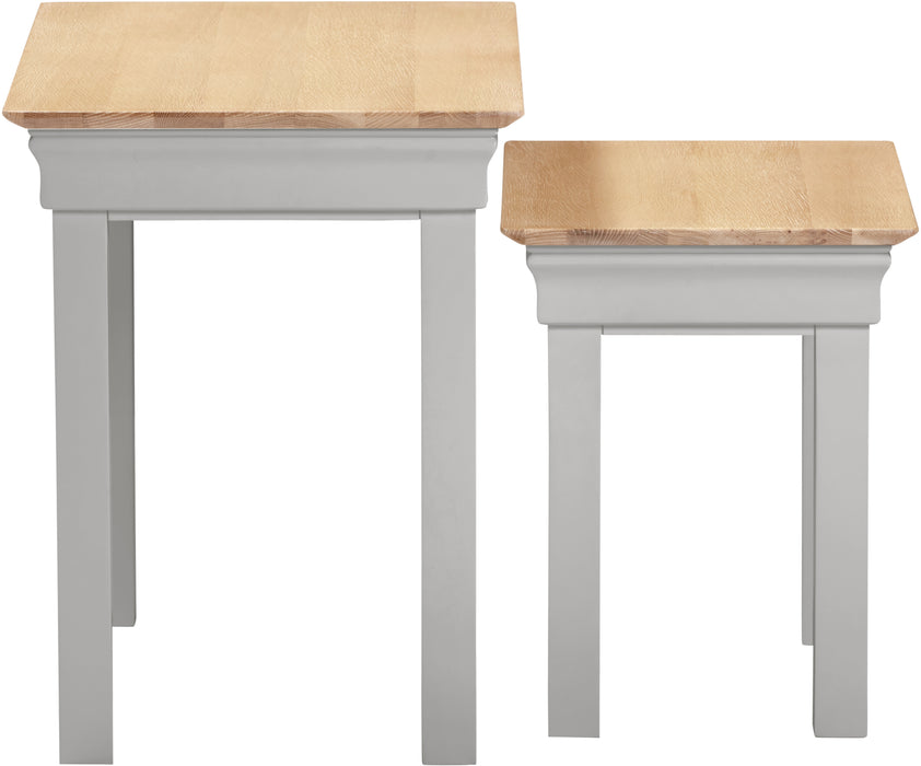 Bordeaux Nest of 2 Tables Pebble Grey/Oak