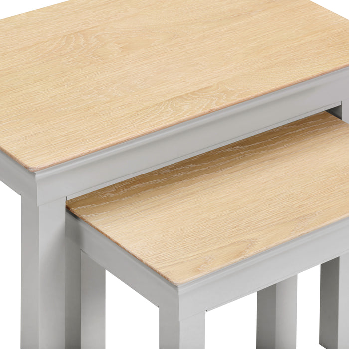 Bordeaux Nest of 2 Tables Pebble Grey/Oak