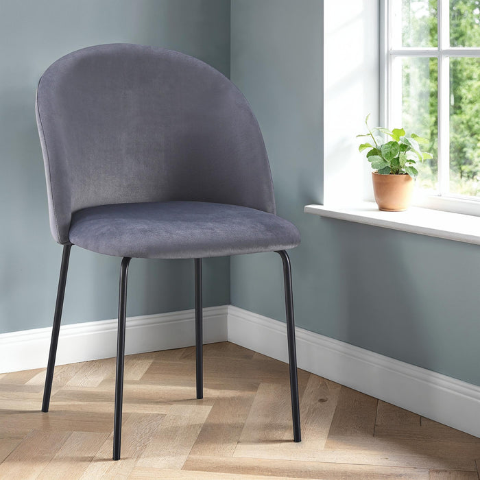 Boston Chair (Box of 4) Grey Velvet