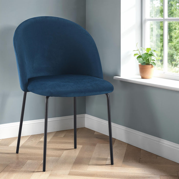 Boston Chair (Box of 4) Sapphire Blue Velvet