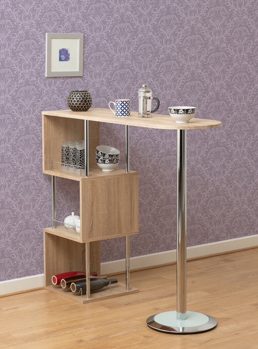 Charisma Home Bar Table Light Sonoma Oak Effect Veneer/Chrome