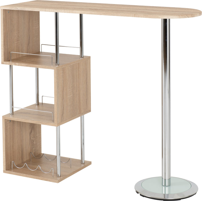 Charisma Home Bar Table Light Sonoma Oak Effect Veneer/Chrome