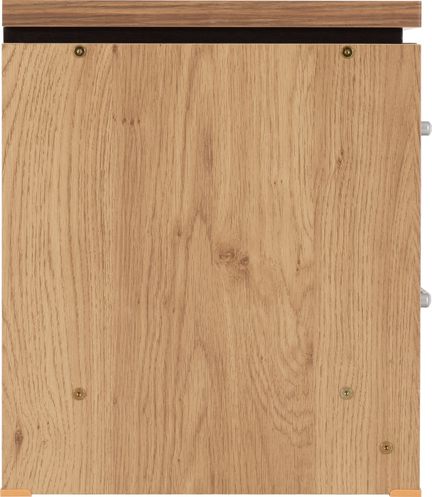 Charles 2 Drawer Bedside Oak Effect Veneer with Walnut Trim