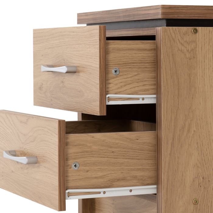 Charles 2 Drawer Bedside Oak Effect Veneer with Walnut Trim