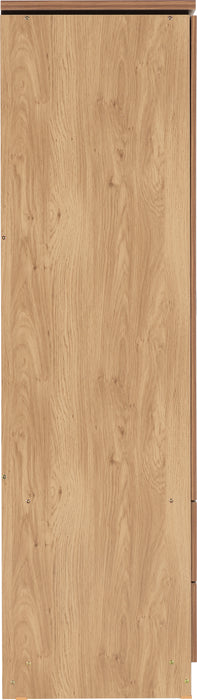 Charles 3 Door 2 Drawer Mirrored Wardrobe Oak Effect Veneer with Walnut Trim