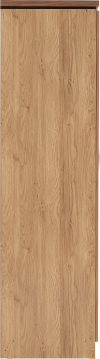 Charles 3 Door All Hanging Mirrored Wardrobe Oak Effect Veneer with Walnut Trim