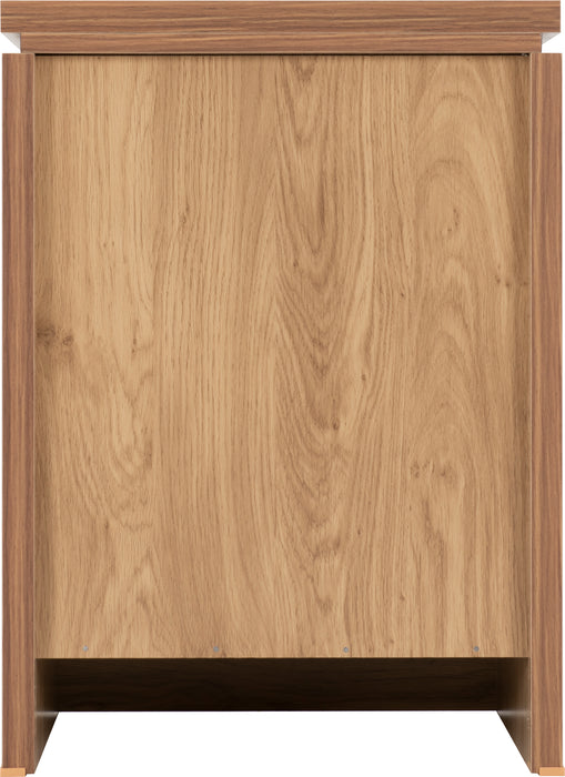 Charles 3 Drawer Bedside Chest Oak Effect Veneer with Walnut Trim
