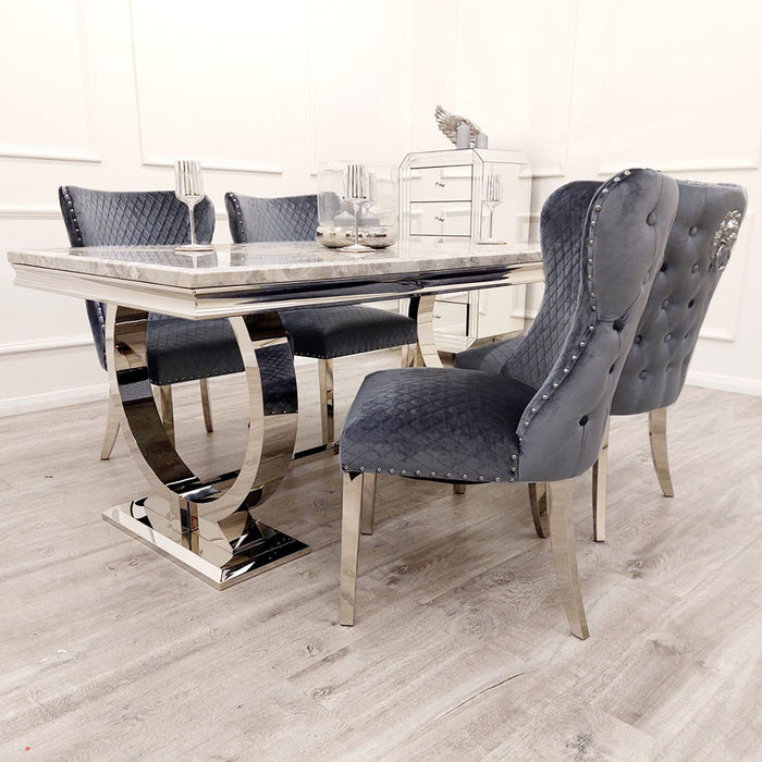 Chelsea Dining Chair With Lion Knocker & Buttoned Back