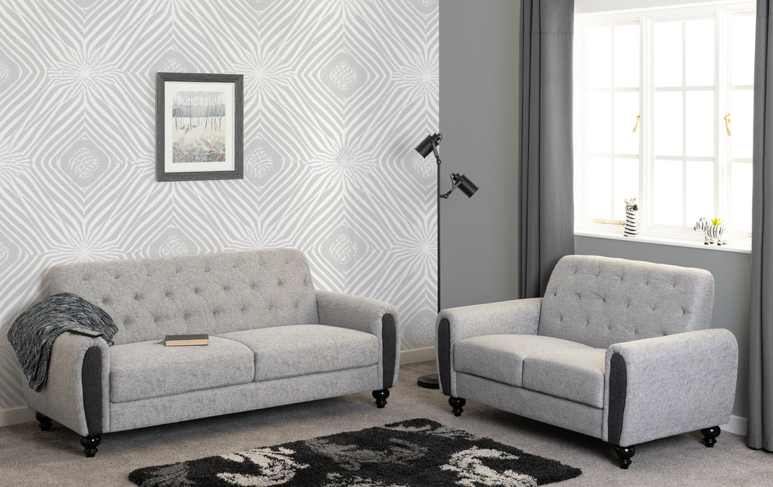 Chester 3+2 Suite Light Grey Fabric