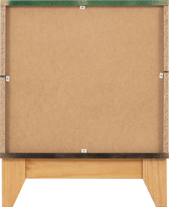Cleveland 3 Drawer Bedside White/Grey Metal Effect