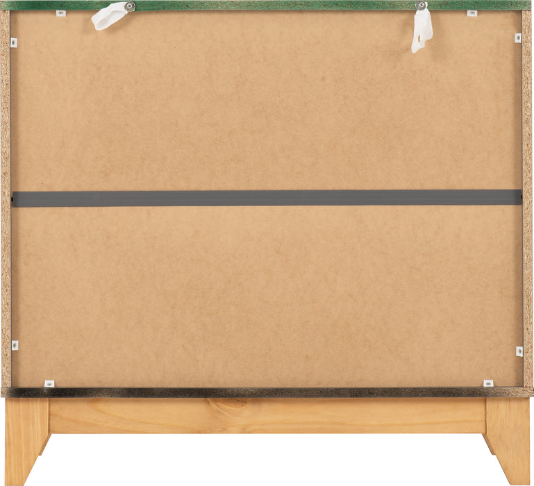 Cleveland 3 Drawer Chest White/Grey Metal Effect