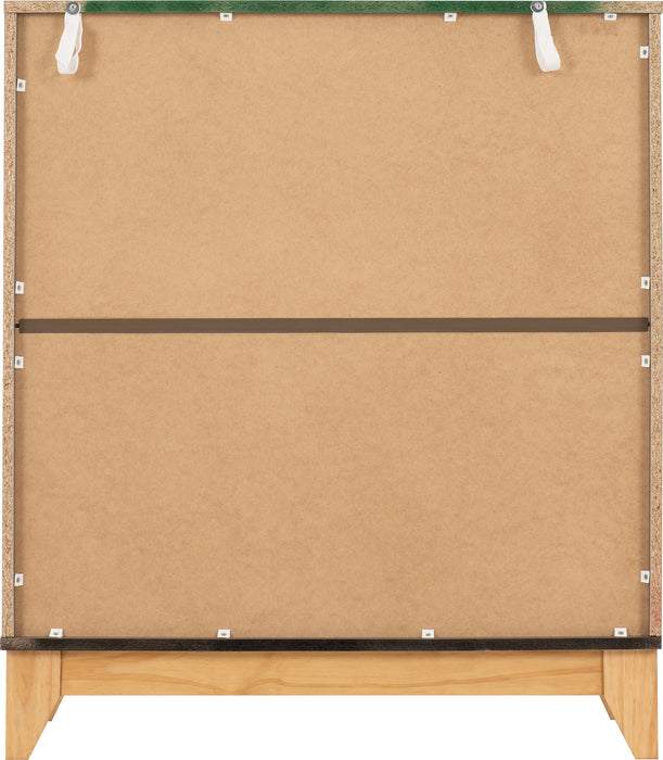 Cleveland 3+2 Drawer Chest White/Grey Metal Effect