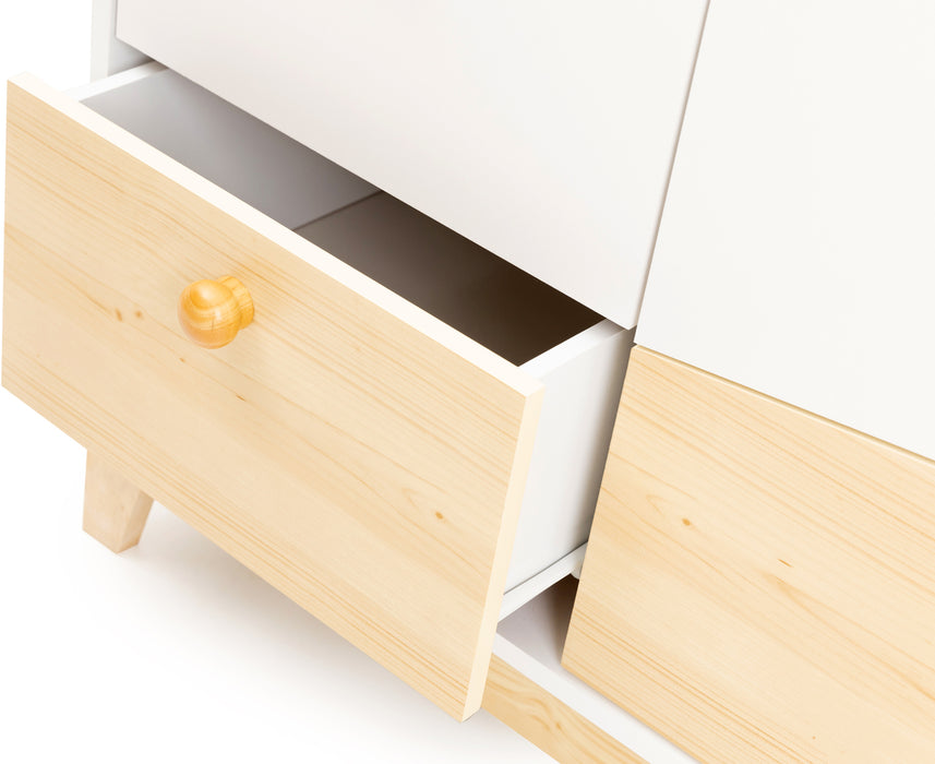Cody 2 Door 4 Drawer Storage Unit White/Pine Effect