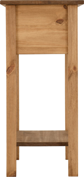 Corona 1 Drawer Console Table with Shelf Distressed Waxed Pine
