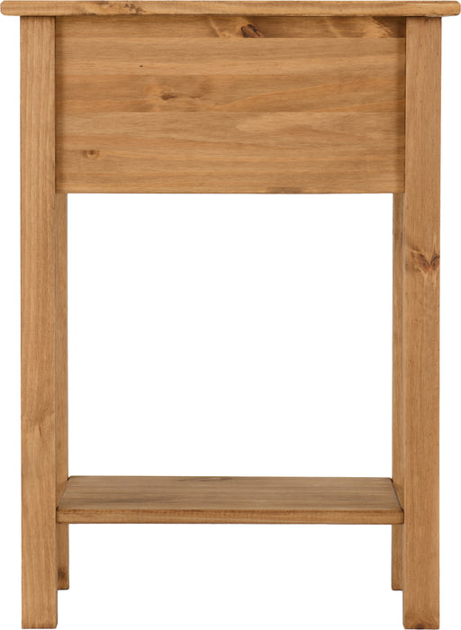 Corona 1 Drawer Console Table with Shelf Distressed Waxed Pine