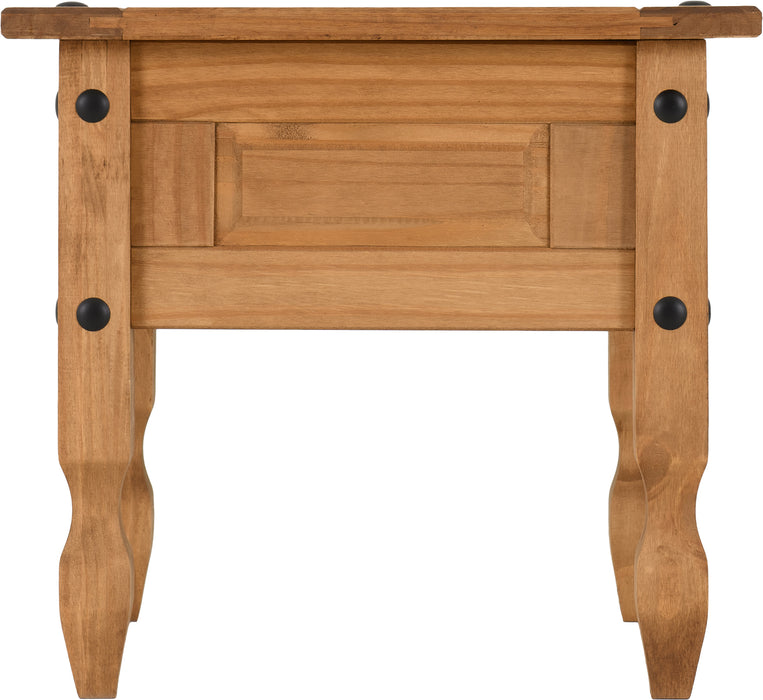 Corona 1 Drawer Lamp Table Distressed Waxed Pine
