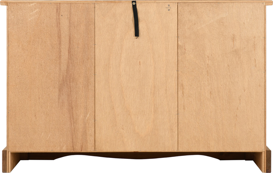 Corona 2 Door 5 Drawer Sideboard Distressed Waxed Pine