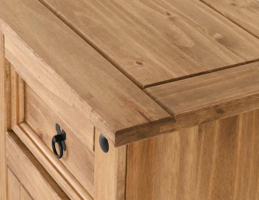 Corona 2 Door 5 Drawer Sideboard Distressed Waxed Pine