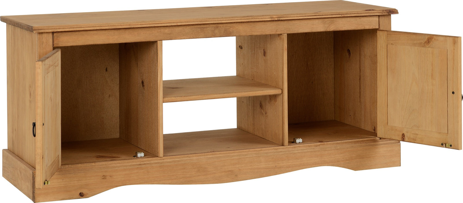 Corona 2 Door 1 Shelf Flat Screen TV Unit Distressed Waxed Pine